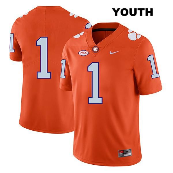 Youth Clemson Tigers #1 Derion Kendrick Stitched Orange Legend Authentic Nike No Name NCAA College Football Jersey YJI1646DP